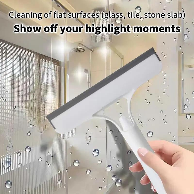 No More Messy Cleaners! 3-In-1 Glass Tool (Spray+Scrub+Squeegee+Scrape) – Windows, Mirrors, Car Windscreens Sparkle in 1 Go!