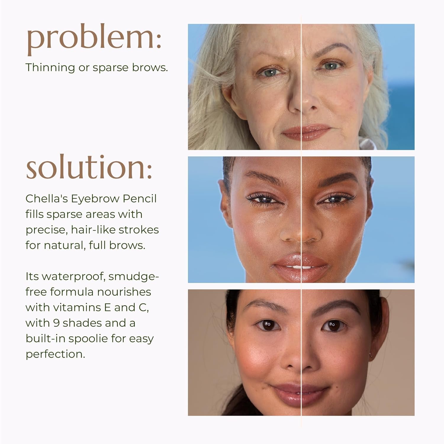 Eyebrow Pencil - Vegan, Gluten Free, Cruelty Free, Paraben Free, Long Wearing, Smooth Consistency (Elegant Ebony)