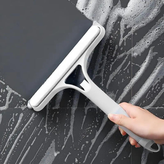 No More Messy Cleaners! 3-In-1 Glass Tool (Spray+Scrub+Squeegee+Scrape) – Windows, Mirrors, Car Windscreens Sparkle in 1 Go!