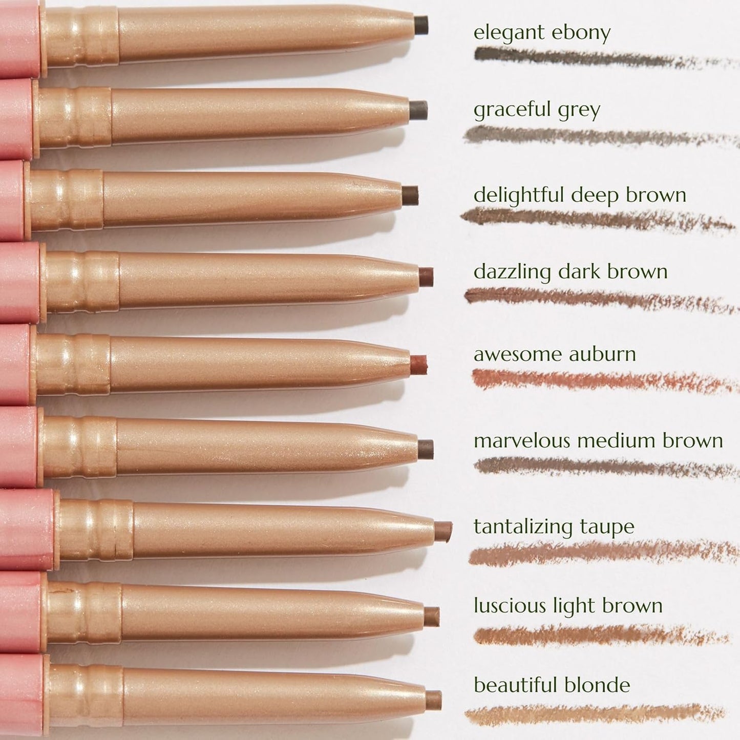Eyebrow Pencil - Vegan, Gluten Free, Cruelty Free, Paraben Free, Long Wearing, Smooth Consistency (Elegant Ebony)
