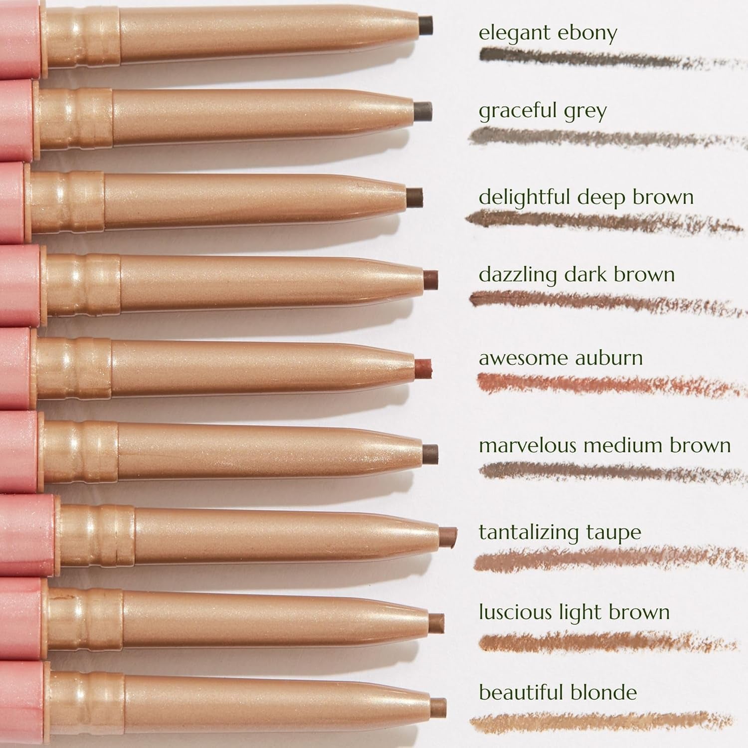 Eyebrow Pencil - Vegan, Gluten Free, Cruelty Free, Paraben Free, Long Wearing, Smooth Consistency (Elegant Ebony)